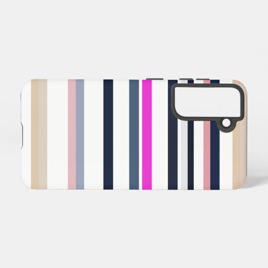 Blue Pink and Sand Stripes Samsung Galaxy Hoesje (Achterkant horizontaal)