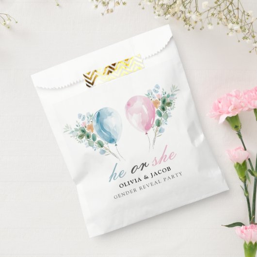 Blue Pink Balloons Gender Reveal Party Bedankzakje (Gezegeld)