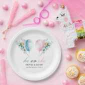 Blue Pink Balloons Gender Reveal Party Papieren Bordje (Feest)