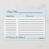 Blue PInk  Bird Floral Wedding Recipe Kaart (Achterkant)