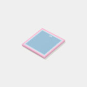 Blue Pink Borders Monogrammed Post-it® Notes (Schuin)