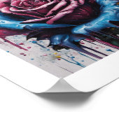 Blue Pink Chaos Roos Poster (Hoek)