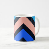 Blue Pink Chevron Geometric Pattern Koffiemok (Voorkant rechts)