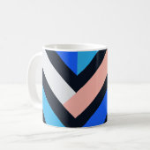 Blue Pink Chevron Geometric Pattern Koffiemok (Voorkant links)