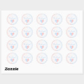 Blue & Pink Chevron Twins Baby shower Dank u Ronde Sticker (Vel)