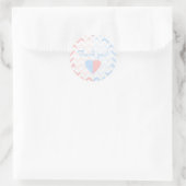 Blue & Pink Chevron Twins Baby shower Dank u Ronde Sticker (Tas)