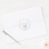 Blue & Pink Chevron Twins Baby shower Dank u Ronde Sticker (Envelop)