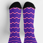 Blue Pink Chevron Zigzag Design  Sokken (Top)