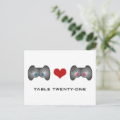 Blue Pink Cute Gamer Table Number Briefkaart (Staand voorkant)