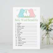 Blue Pink Elephant Baby word scramble game (Staand voorkant)