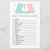 Blue Pink Elephant Baby word scramble game (Voorkant)