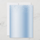 Blue Pink Flowers Verloving Invitation Kaart (Achterkant)