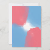 Blue & Pink Gender Reveal Baby shower Invitation Kaart (Achterkant)