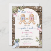 Blue Pink Gingham Bossen Gingerbread Geslacht Reve Kaart (Voorkant)