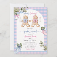 Blue & Pink Gingham Christmas Cookie Geslacht Reve