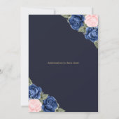 Blue Pink Gold Floral Foto Memorial Funeral Kaart (Achterkant)