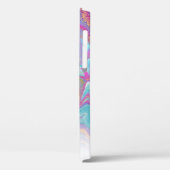 Blue Pink Gold Glitter Marble Personalized Hoesje (Achterkant / Links)