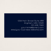 Blue Pink Gold Monogram Modern Business Card Visitekaartje (Achterkant)