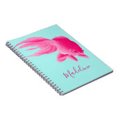 Blue Pink Goldfish Grote Moderne Pop Persoonlijk Notitieboek (Rechterzijde)