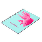 Blue Pink Goldfish Grote Moderne Pop Persoonlijk Notitieboek (Linkerzijde)