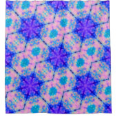 Blue & Pink Gradient Pastel Bubble Art Douchegordijn (Voorkant)