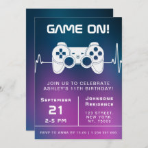 Blue Pink Gradient Video Gamer Gaming Kind Birthda