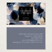 Blue Pink Gray Monogram Modern Business Card Visitekaartje (Voorkant /achterkant)