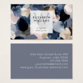 Blue Pink Gray Monogram Modern Business Card Visitekaartje (Voorkant /achterkant)