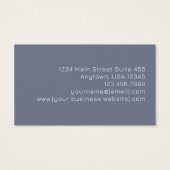 Blue Pink Gray Monogram Modern Business Card Visitekaartje (Achterkant)