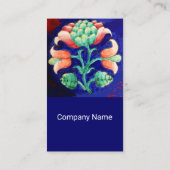 BLUE PINK GREEN FLORAL Fantasy Flower Cherry Red Visitekaartje (Achterkant)