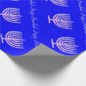 Blue Pink Hanukkah Menorah 4 Laura Cadeaupapier (Hoek)