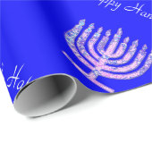 Blue Pink Hanukkah Menorah 4 Laura Cadeaupapier (Rol Hoek)