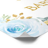 Blue Pink Hot Air Ballon Baby shower Welkom Poster (Hoek)