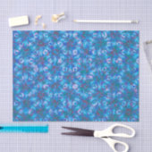 Blue Pink Modern Floral Abstracte Waterverf Trend Tissuepapier (Craft)