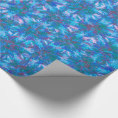 Blue Pink Modern Floral Abstracte Waterverf Trendy Cadeaupapier (Hoek)