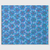 Blue Pink Modern Floral Abstracte Waterverf Trendy Cadeaupapier (Vlak)