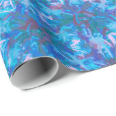 Blue Pink Modern Floral Abstracte Waterverf Trendy Cadeaupapier (Rol Hoek)