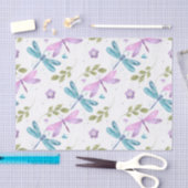 BLUE PINK PAARSE WATERVERF DRAGONFLIES TISSUEPAPIER (Craft)