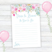 Blue Pink Peach Floral Boy Baby shower Game Advies