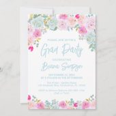 Blue Pink Peach Paarse Afstuderen Afstudeerder Par Kaart (Voorkant)