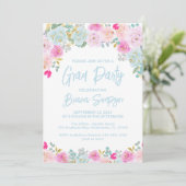 Blue Pink Peach Paarse Afstuderen Afstudeerder Par Kaart (Staand voorkant)