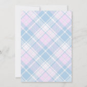 Blue Pink Preppy Gingham Pumpkin Geslacht Onthulli Kaart (Achterkant)