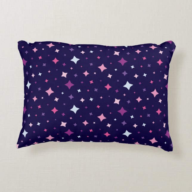 Blue Pink Purple Stars Cosmic Space Night Sky. Accent Kussen (Achterkant)
