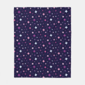 Blue Pink Purple Stars Cosmic Space Night Sky. Fleece Deken (Voorkant)