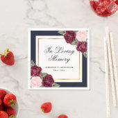 Blue Pink Red Gold Floral Funeral Memorial Servet (Insitu)