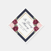Blue Pink Red Gold Floral Funeral Memorial Servet (Hoek)