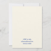 Blue & Pink Retro Cocktail Bachelorette Uitnodigin Kaart (Achterkant)