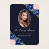 Blue Pink Silver Memorial Funeral Prayer Kaart (Voorkant)