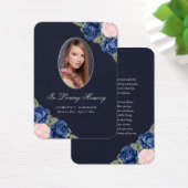 Blue Pink Silver Memorial Funeral Prayer Kaart (Bureau)