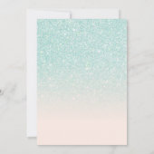 Blue Pink Sparkly Glitter Ombre Photo Sweet 16 Kaart (Achterkant)